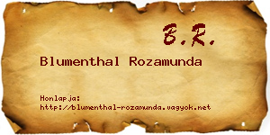 Blumenthal Rozamunda névjegykártya